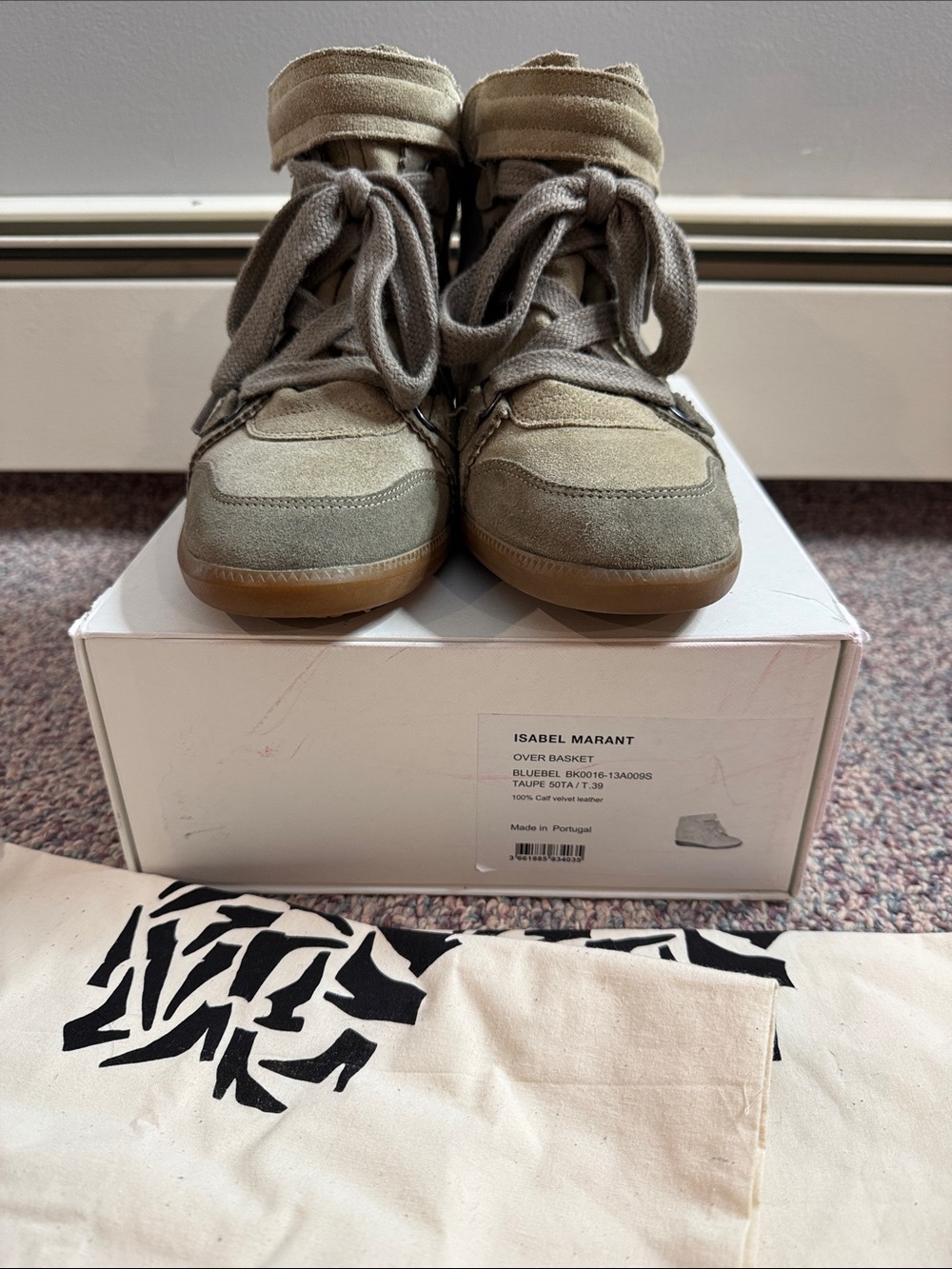 Isabel Marant Over Basket Bluebel Wedge Sneakers - Taupe - Picture 5 of 11